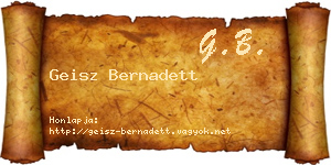 Geisz Bernadett névjegykártya